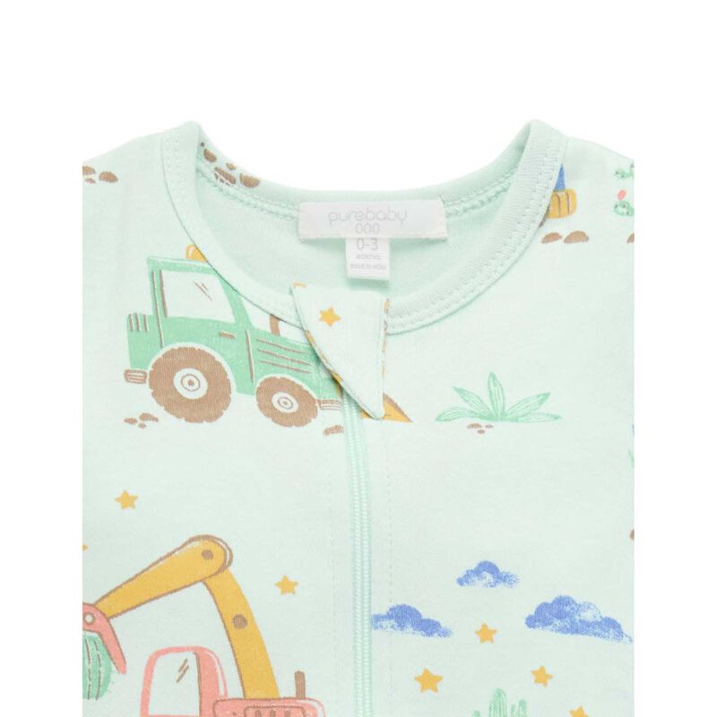 Purebaby Short Sleeve Zip Growsuit image number 3